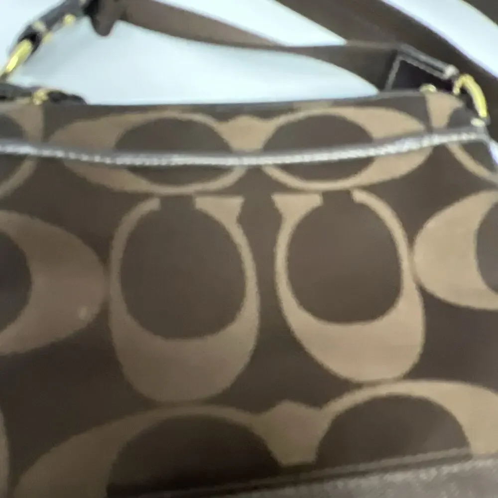 Coach Signature Logo Swingpack Crossbody Bag Brown Adjustable Strap Y2K COA